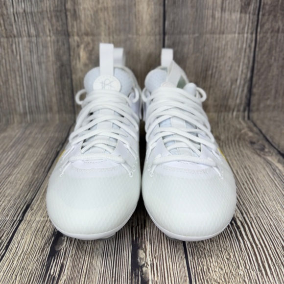 Nike Huarache 9 Elite Low LAX SE Lacrosse White/Gold Mens sizes FD0089-100 - Picture 4 of 8